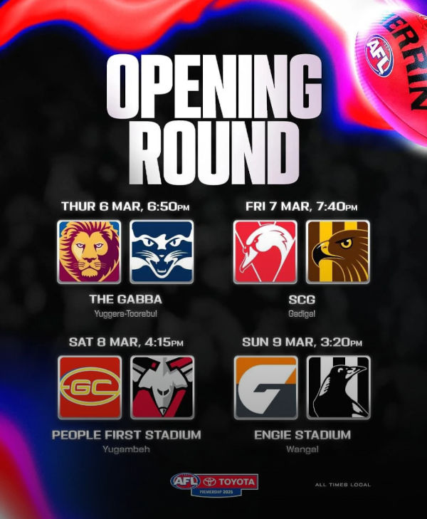 AFL Opening Round Fixtures