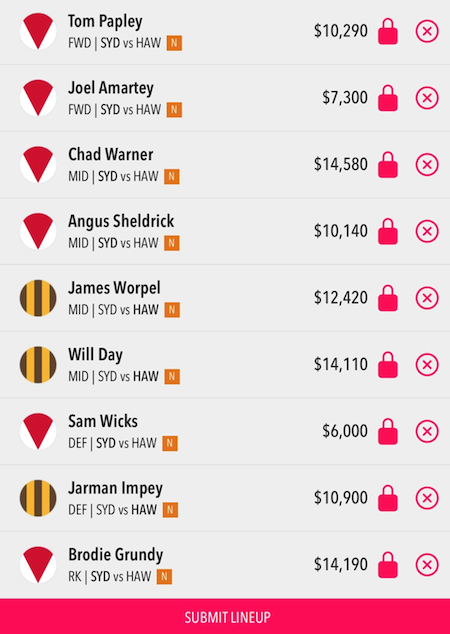 Draftstars Lineup