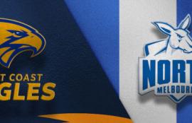 West Coast vs North Melbourne 